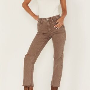 Women's Cropped Brown Jeans